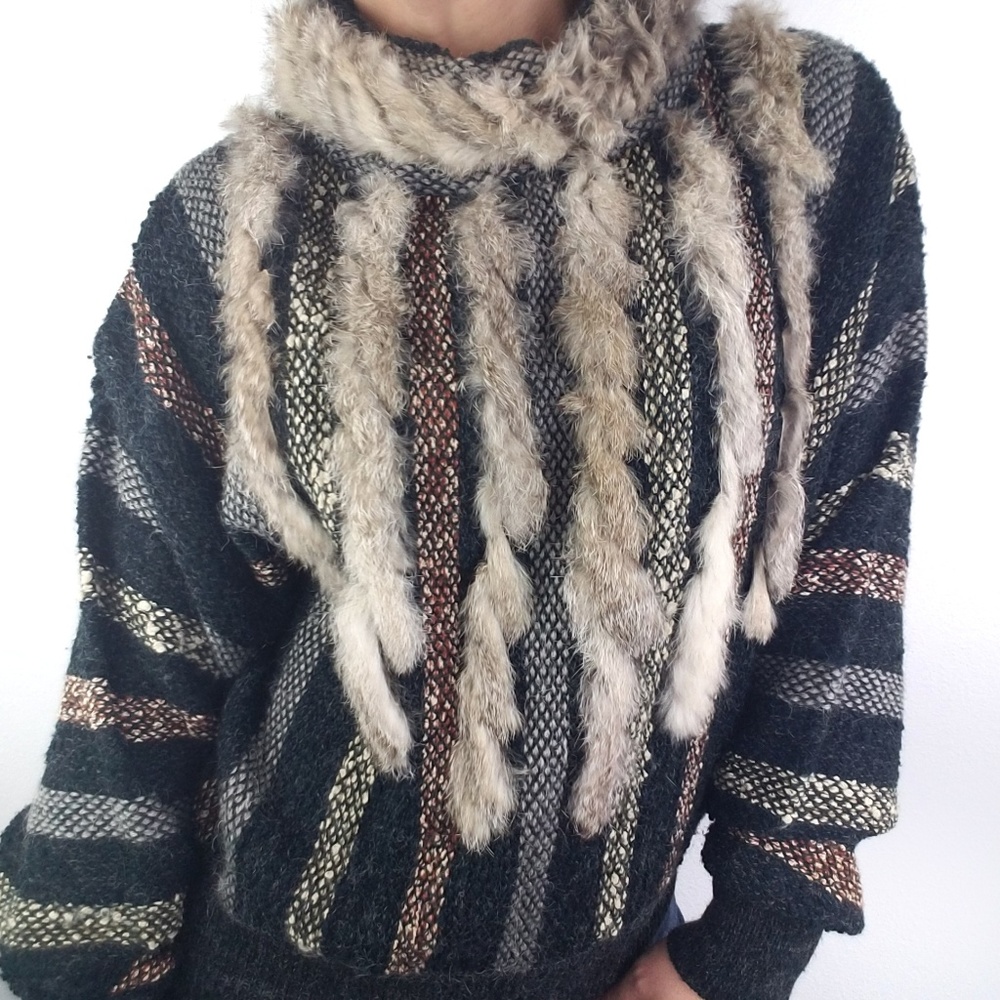 Vintage | Mariea Kim Sweater Turtleneck Fur Detail